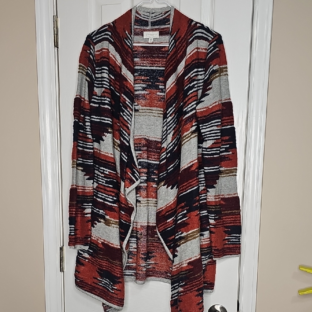 LUCKY‎ BRAND Aztec Print Open Cardigan Soft Size Medium